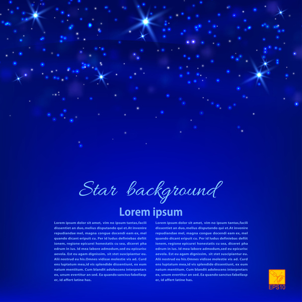 Blue abstract background with stars. Desktop Wallpaper or design - Vettoriali, immagini