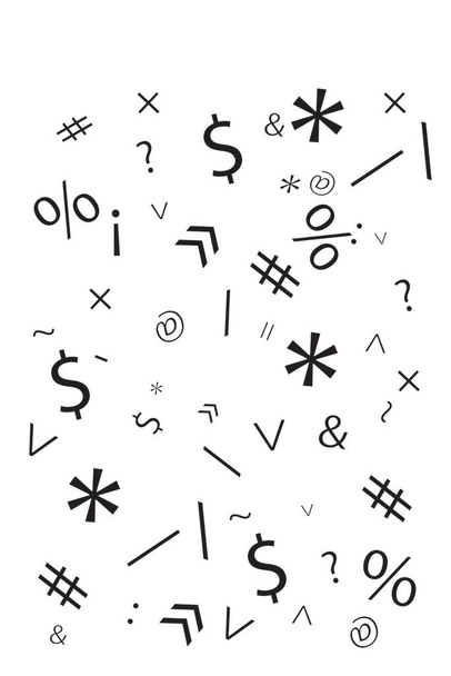 Illustration vectorielle d'un ensemble de chiffres et de symboles sur fond blanc - Photo, image