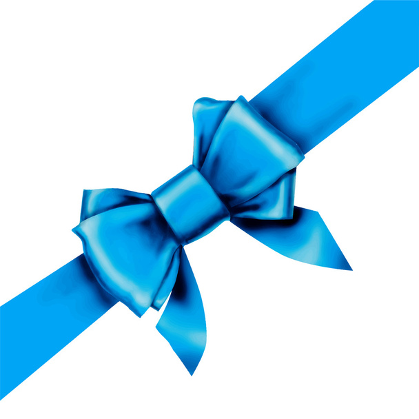 Blue bow ribbon gift vector - Vector, Image