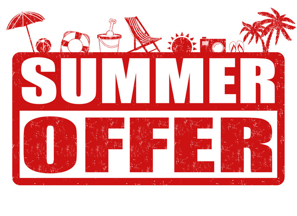 Summer offer stamp - Vector, Image