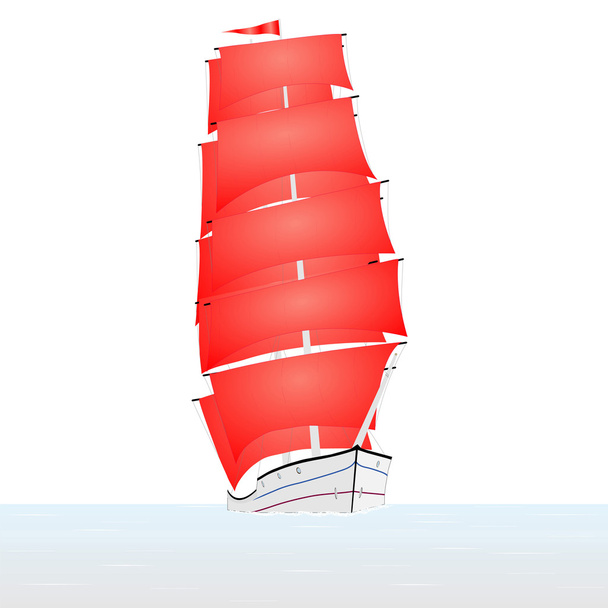 Segelschiff im Meer - Vektor, Bild