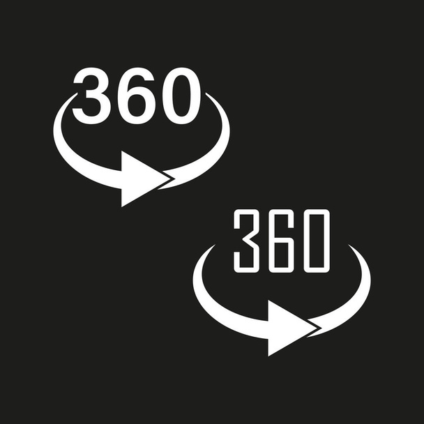 360 degree rotation concept. Vector full circle arrows. Complete turn symbols. EPS 10. - Vector, Image