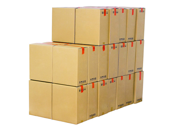stapel kartonnen dozen - Foto, afbeelding