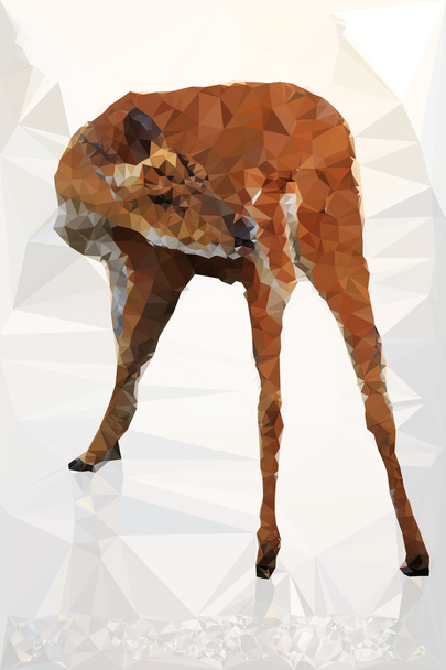 Low poly geometric of deer - Vector, Image