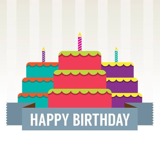 Happy Birthday Cake Vector Illustration - Vektori, kuva