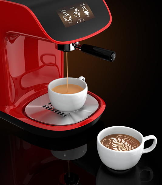 Стильный кофе-машина с сенсорным экраном
 - Фото, изображение
