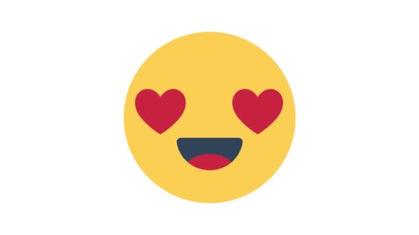 Αγάπη συναισθήματα Emoji Κινούμενο εικονίδιο απομονωμένο φόντο   - Πλάνα, βίντεο