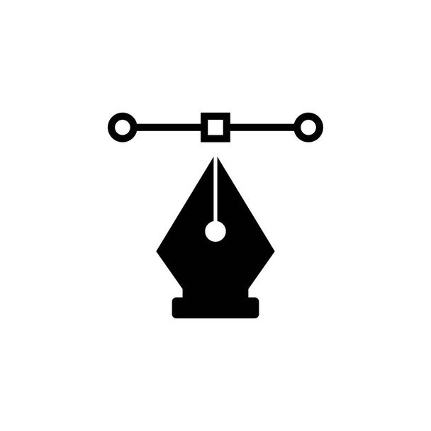 Pluma Dibujo icono de vector plano. Símbolo sólido simple aislado sobre fondo blanco. Pluma Plantilla de diseño de signos de dibujo para web y elemento de interfaz de usuario móvil - Vector, Imagen