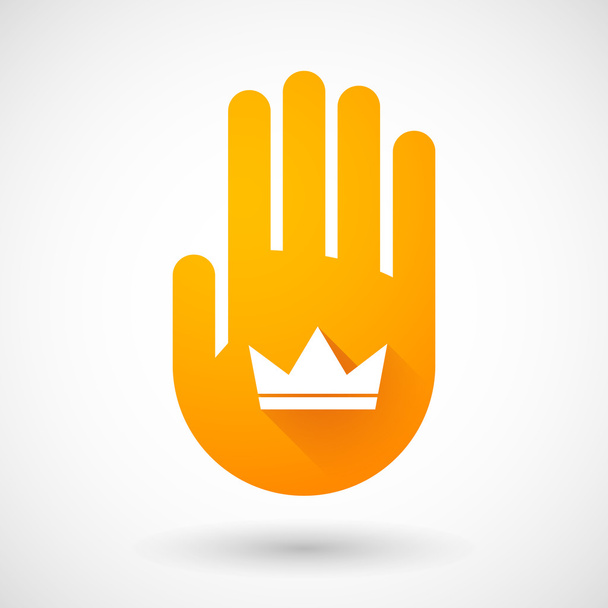 Icono de mano naranja con corona
 - Vector, Imagen