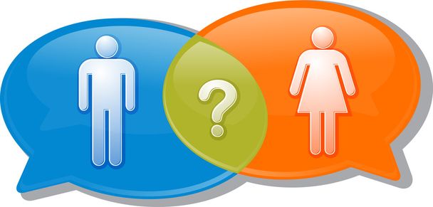 Сравнение полов мужчин и женщин Аргумент переговоров Il
 - Фото, изображение