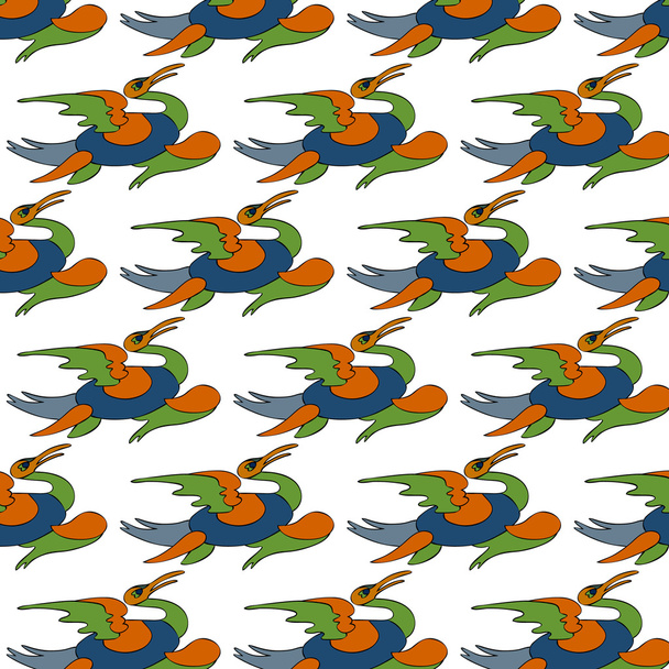 Naadloze patroon met helder Lente kleuren veren  - Vector, afbeelding