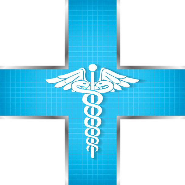 abstrakter medizinischer Hintergrund mit caduceus medizinischem Symbol.  - Vektor, Bild