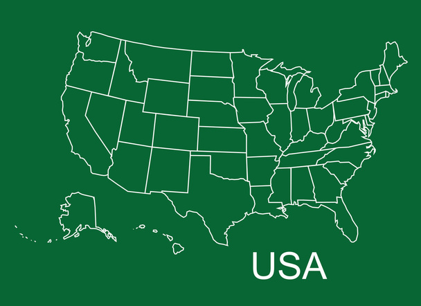 Carta geografica USA su sfondo verde, vettore mappa USA, vettore mappa USA
 - Vettoriali, immagini
