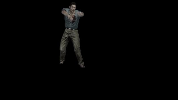 El zombi está llegando. Un zombi se desmorona en arena. Animación 3D realista. Transformación Zombie. - Metraje, vídeo