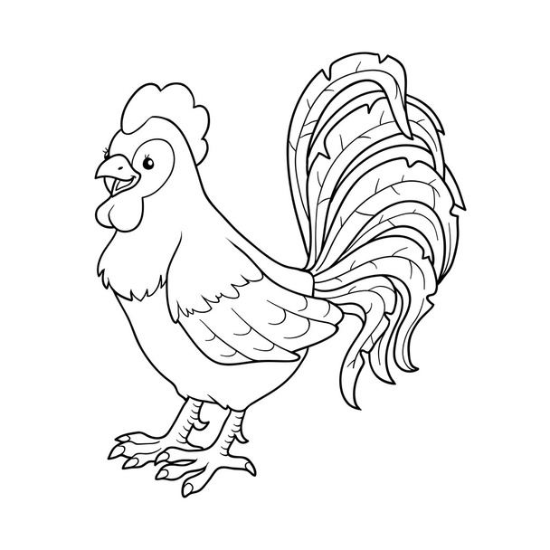 Coloring book (rooster) - Vecteur, image