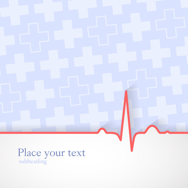 Abstract medical background with EKG line - Vector, Image