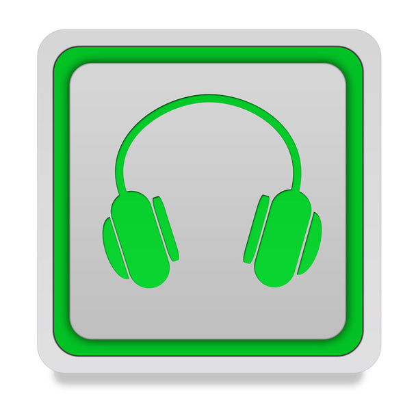 Headset square icon on white background - Photo, Image