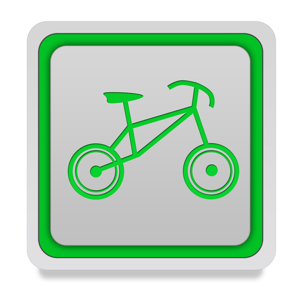 Ícone quadrado de bicicleta no fundo branco
 - Foto, Imagem
