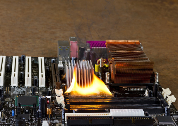 Burning motherboard - Photo, Image