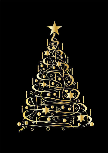Árbol de Navidad de oro
 - Foto, Imagen