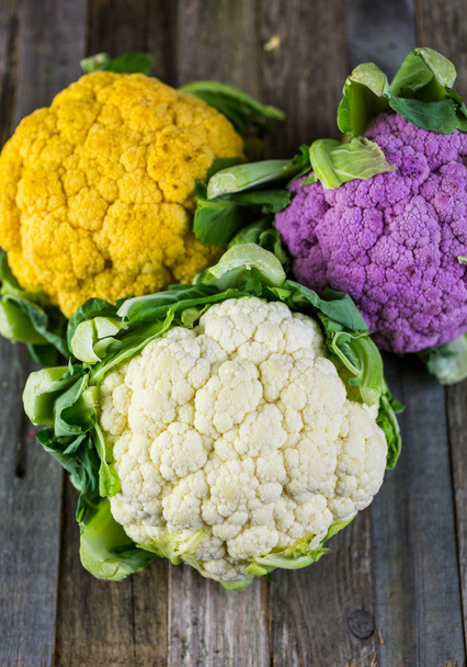 Rainbow of organic cauliflower - Photo, Image
