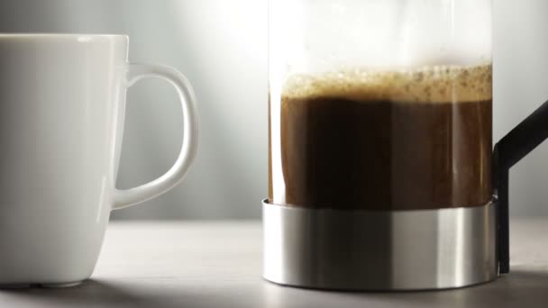 French press coffee maker - Footage, Video
