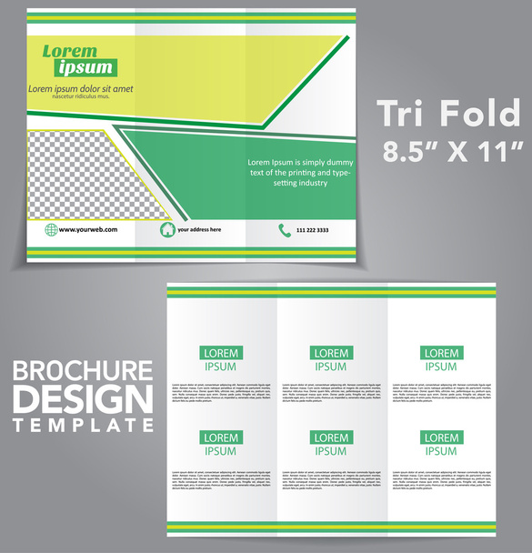 Folleto Tri Fold Diseño vectorial
 - Vector, Imagen
