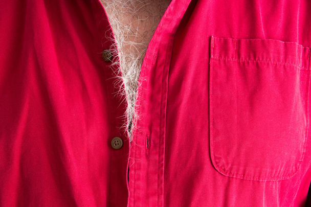 Signs of aging - grey hairs on a male chest - Foto, Bild