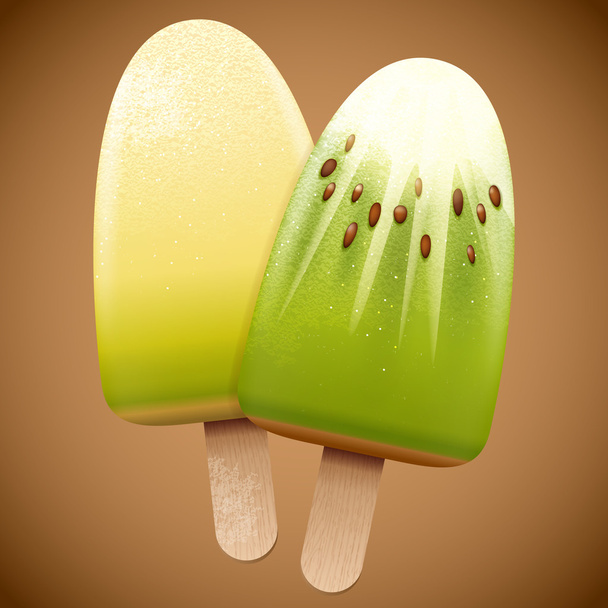 Obst schmeckt Eis - Vektor, Bild