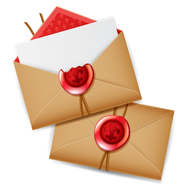 Private message with wax seal - Vector, Image