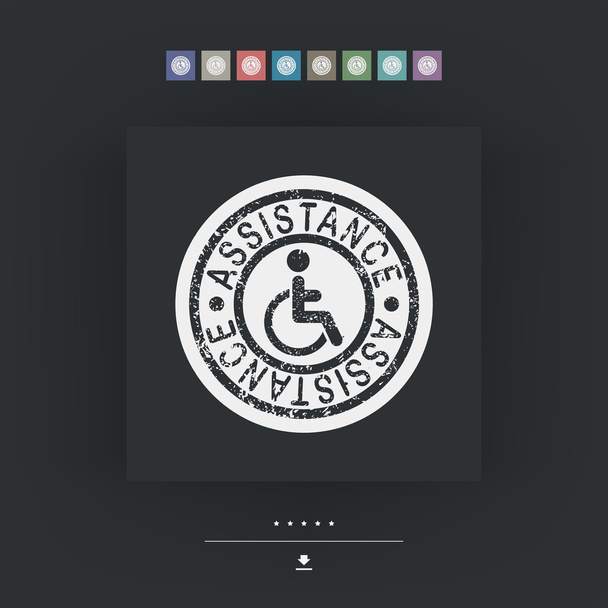Handicap ícone carimbo assistência
 - Vetor, Imagem