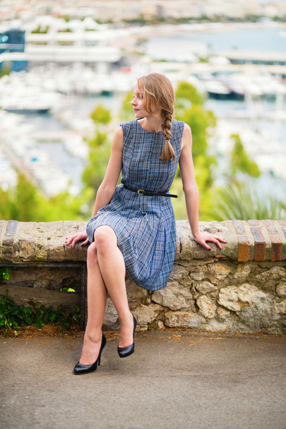 woman on Le Suquet hill in Cannes - Photo, Image