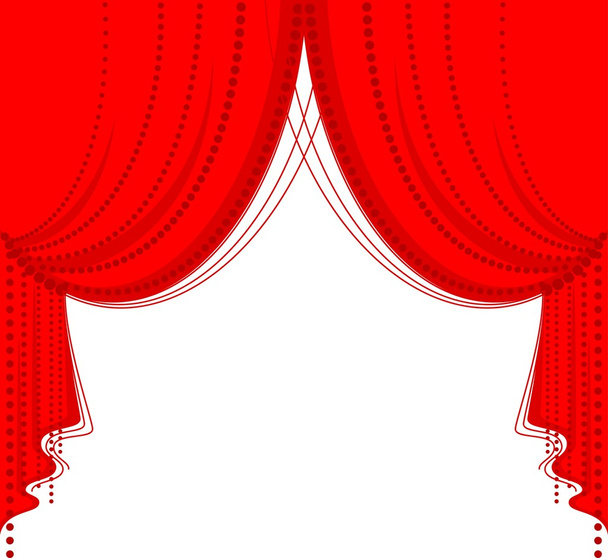 Red curtain - Vector, Image