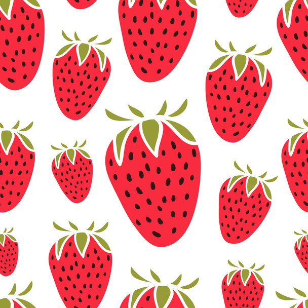 Pattern with strawberries of different size - ベクター画像