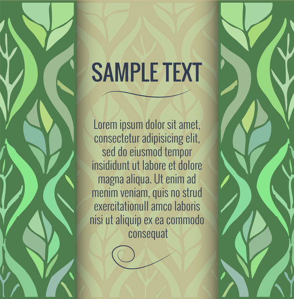 Leaves hand drawn background with place for text - Vector, Image
