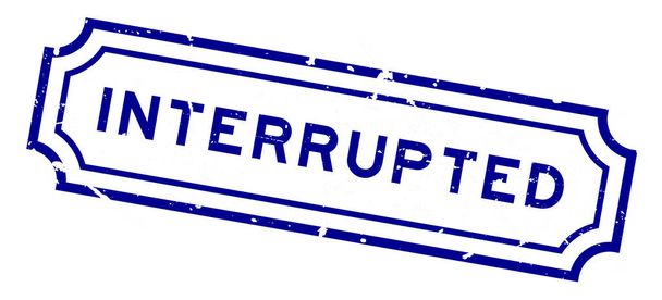 Grunge azul palabra interrumpida sello de goma sobre fondo blanco - Vector, Imagen