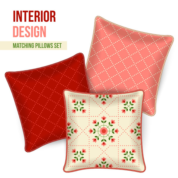 Set of decorative pillow - Vector, Image