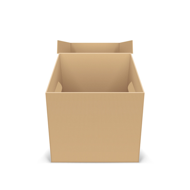 Open cardboard box - Vector, Imagen