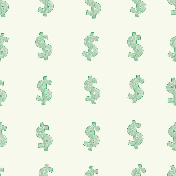 Bezproblémové zelené dolary - Vektor, obrázek