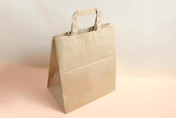 Mockup saco de papel marrom, saco reciclável em branco - Foto, Imagem