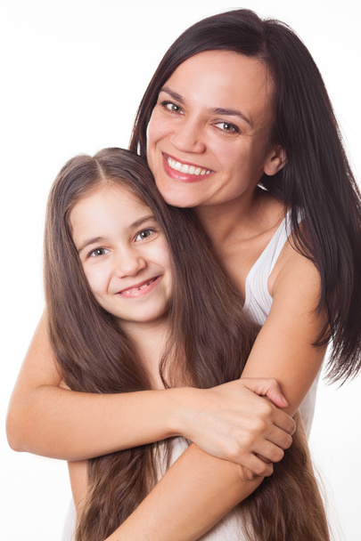 portrait of beautiful mother and daughter - Foto, Imagem