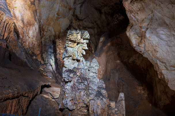 Akiyoshido mağarası. Akiyoshidai Quasi Ulusal Parkı, Yamaguchi, Japonya 'da çözümsel bir mağara.. - Fotoğraf, Görsel