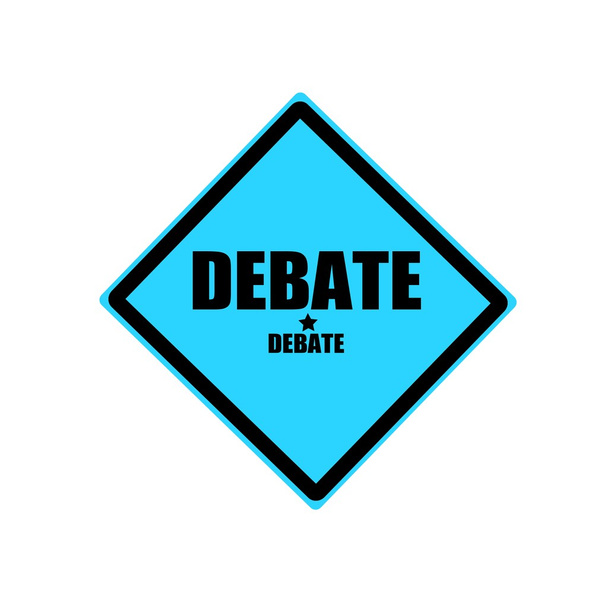 Debate texto carimbo preto no fundo azul
 - Foto, Imagem