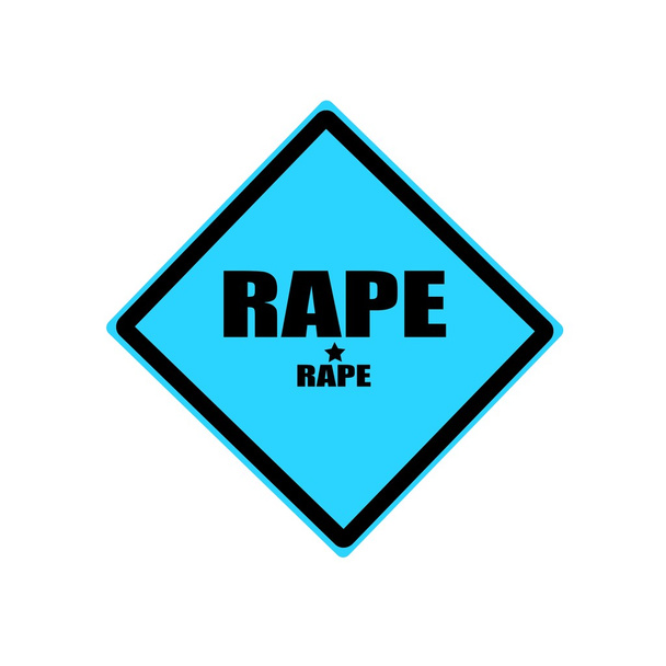 Vergewaltigung schwarzer Stempeltext auf blauem Hintergrund - Foto, Bild