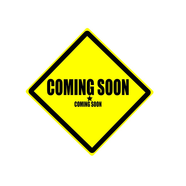 Coming soon black stamp text on yellow background - Photo, Image