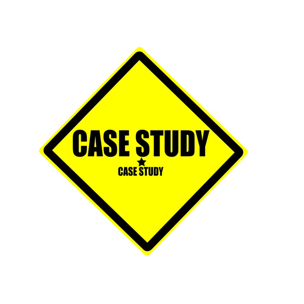 Case study zwarte stempel tekst op gele achtergrond - Foto, afbeelding