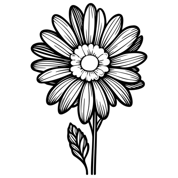 Sunflower floral εικονογράφηση χέρι σχέδιο στοιχείο - Διάνυσμα, εικόνα