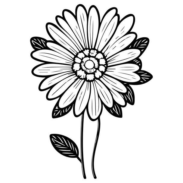Sonnenblume Blumen Illustration Skizze Hand zeichnen Element - Vektor, Bild
