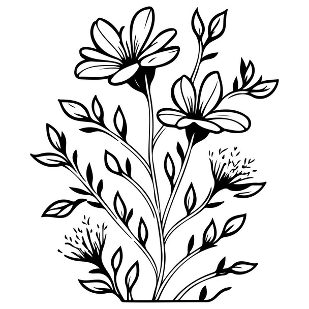 орхідея квітка ілюстрація ескіз ручний малюнок елемент - Вектор, зображення