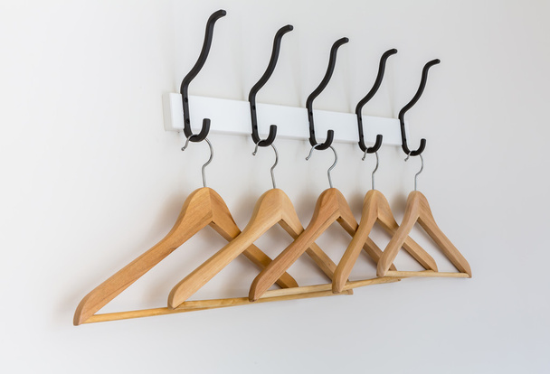 Wood coat hanger on wall - Photo, image